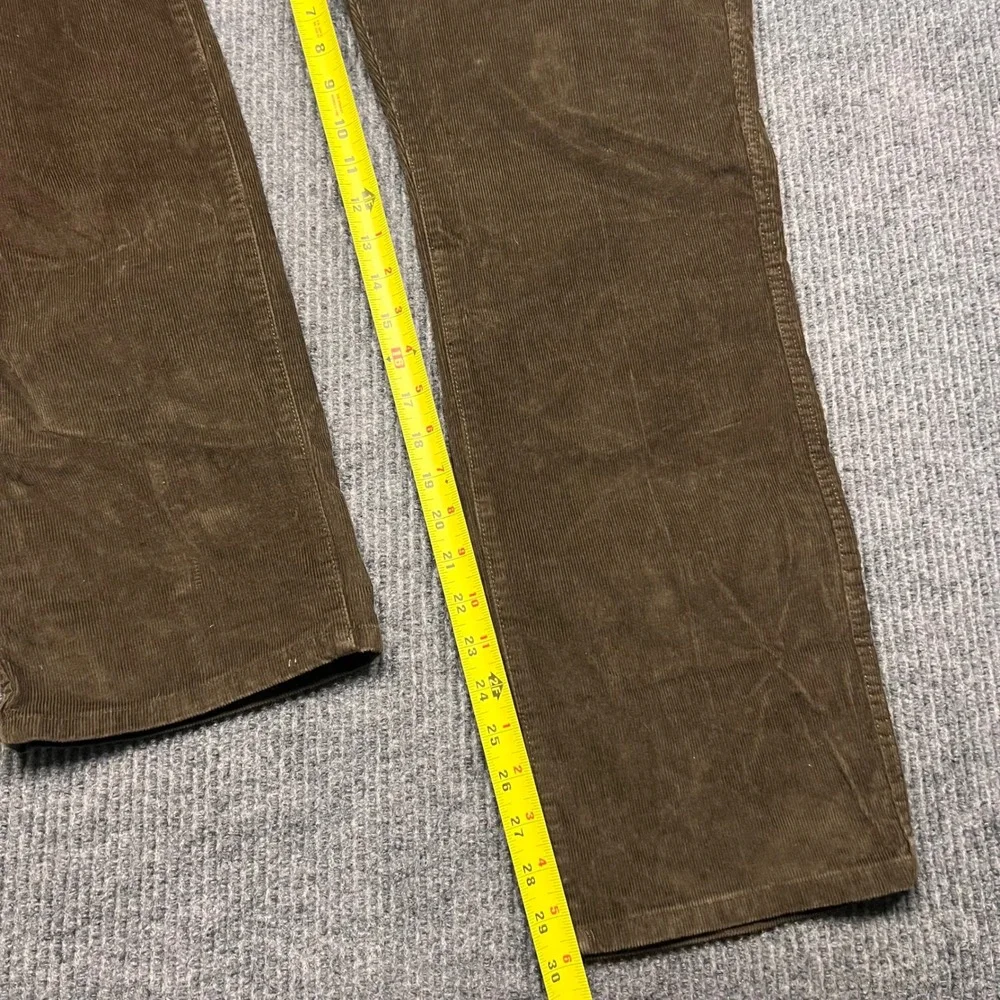 LL Bean Standard Fit Corduroy Pants Mens 38x30 Brown Stretch Straight Leg